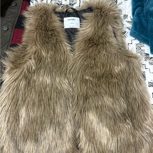 Old Navy Tan Faux Fur Vest